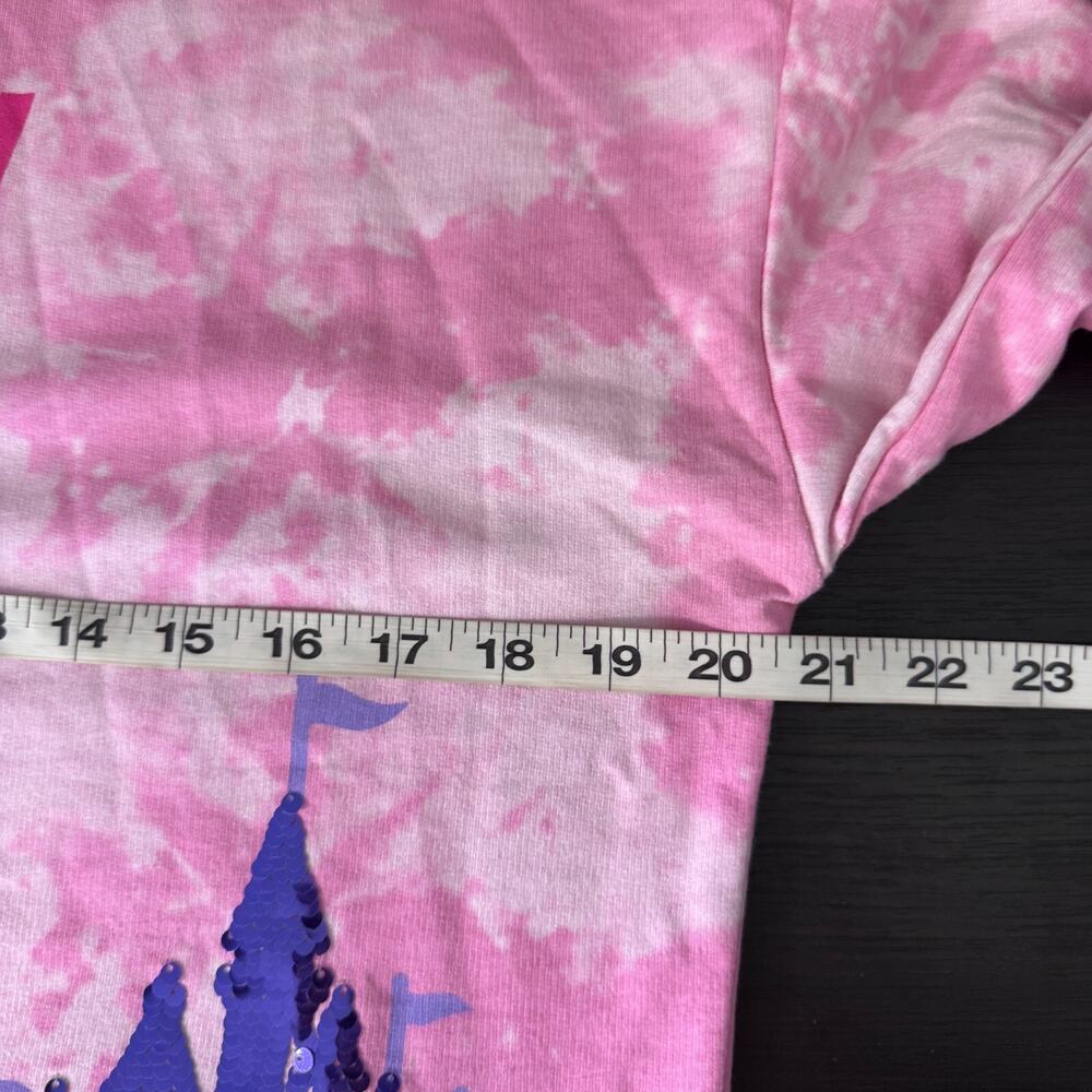 Disney World Sweatshirt Women XL But First Disneyland Parks Merch Tie Dye Sequin - Picture 8 of 10